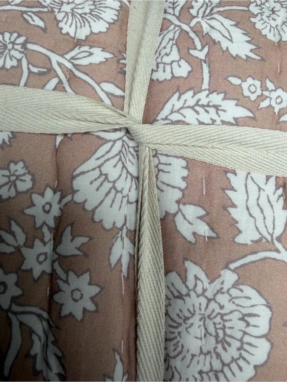 Quince 100% Organic Cotton Block Print Quilt in Rose Full/Queen 1318